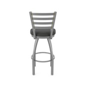 410 Jackie Swivel Stool with Stainless Finish and Canter Iron Seat, AGS-41025SS008