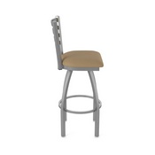 410 Jackie Swivel Stool with Stainless Finish and Canter Sand Seat, AGS-41025SS013