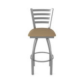 410 Jackie Swivel Stool with Stainless Finish and Canter Sand Seat, AGS-41025SS013