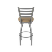 410 Jackie Swivel Stool with Stainless Finish and Canter Sand Seat, AGS-41025SS013
