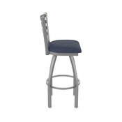 410 Jackie Swivel Stool with Stainless Finish and Graph Anchor Seat, AGS-41025SS014