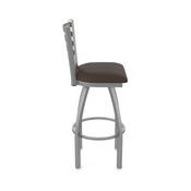 410 Jackie Swivel Stool with Stainless Finish and Rein Coffee Seat, AGS-41025SS025