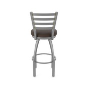 410 Jackie Swivel Stool with Stainless Finish and Rein Coffee Seat, AGS-41025SS025