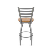 410 Jackie Swivel Stool with Stainless Finish and Medium Oak Seat, AGS-41025SSMedOak