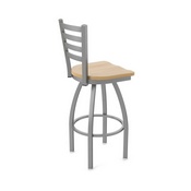 410 Jackie Swivel Stool with Stainless Finish and Natural Maple Seat, AGS-41025SSNatMpl