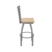 410 Jackie Swivel Stool with Stainless Finish and Natural Maple Seat, AGS-41025SSNatMpl