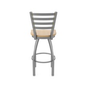 410 Jackie Swivel Stool with Stainless Finish and Natural Maple Seat, AGS-41025SSNatMpl