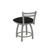 411 Jackie 18" Low Back Swivel Vanity Stool with Anodized Nickel Finish and Canter Espresso Seat, 41118AN003