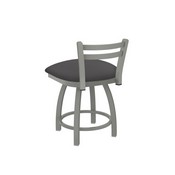 411 Jackie 18" Low Back Swivel Vanity Stool with Anodized Nickel Finish and Canter Storm Seat, 41118AN004