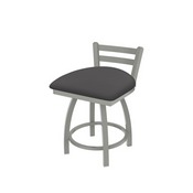411 Jackie 18" Low Back Swivel Vanity Stool with Anodized Nickel Finish and Canter Storm Seat, 41118AN004
