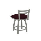 411 Jackie 18" Low Back Swivel Vanity Stool with Anodized Nickel Finish and Canter Bordeaux Seat, 41118AN005
