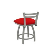 411 Jackie 18" Low Back Swivel Vanity Stool with Anodized Nickel Finish and Canter Red Seat, 41118AN011