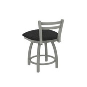 411 Jackie 18" Low Back Swivel Vanity Stool with Anodized Nickel Finish and Graph Coal Seat, 41118AN018