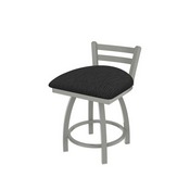 411 Jackie 18" Low Back Swivel Vanity Stool with Anodized Nickel Finish and Graph Coal Seat, 41118AN018