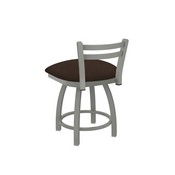 411 Jackie 18" Low Back Swivel Vanity Stool with Anodized Nickel Finish and Rein Coffee Seat, 41118AN025