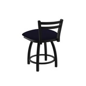 411 Jackie Low Back Swivel Stool with Black Wrinkle Finish and Canter Twilight Seat, AGS-41118BW002