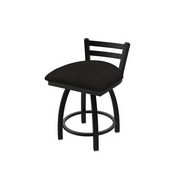 411 Jackie Low Back Swivel Stool with Black Wrinkle Finish and Canter Espresso Seat, AGS-41118BW003