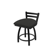 411 Jackie Low Back Swivel Stool with Black Wrinkle Finish and Canter Iron Seat, AGS-41118BW008