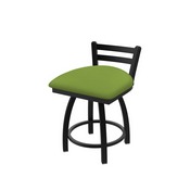 411 Jackie Low Back Swivel Stool with Black Wrinkle Finish and Canter Kiwi Green Seat, AGS-41118BW009