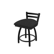 411 Jackie Low Back Swivel Stool with Black Wrinkle Finish and Graph Coal Seat, AGS-41118BW018