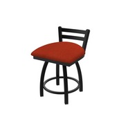 411 Jackie Low Back Swivel Stool with Black Wrinkle Finish and Graph Poppy Seat, AGS-41118BW021