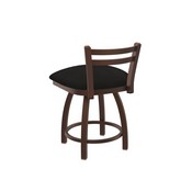 411 Jackie 18" Low Back Swivel Vanity Stool with Bronze Finish and Canter Espresso Seat, 41118BZ003