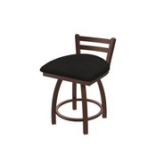 411 Jackie 18" Low Back Swivel Vanity Stool with Bronze Finish and Canter Espresso Seat, 41118BZ003