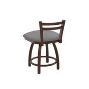 411 Jackie 18" Low Back Swivel Vanity Stool with Bronze Finish and Canter Folkstone Grey Seat, 41118BZ007