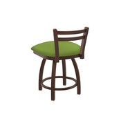 411 Jackie 18" Low Back Swivel Vanity Stool with Bronze Finish and Canter Kiwi Green Seat, 41118BZ009