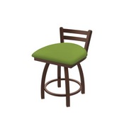 411 Jackie 18" Low Back Swivel Vanity Stool with Bronze Finish and Canter Kiwi Green Seat, 41118BZ009
