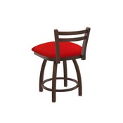 411 Jackie 18" Low Back Swivel Vanity Stool with Bronze Finish and Canter Red Seat, 41118BZ011