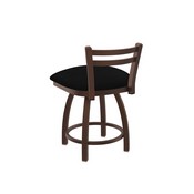 411 Jackie 18" Low Back Swivel Vanity Stool with Bronze Finish and Black Vinyl Seat, 41118BZBlkVinyl