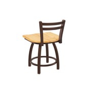 411 Jackie 18" Low Back Swivel Vanity Stool with Bronze Finish and Natural Oak Seat, 41118BZNatOak
