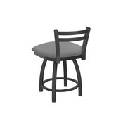 411 Jackie 18" Low Back Swivel Vanity Stool with Pewter Finish and Canter Folkstone Grey Seat, 41118PW007