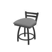 411 Jackie 18" Low Back Swivel Vanity Stool with Pewter Finish and Canter Folkstone Grey Seat, 41118PW007