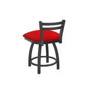 411 Jackie 18" Low Back Swivel Vanity Stool with Pewter Finish and Canter Red Seat, 41118PW011