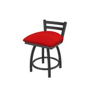 411 Jackie 18" Low Back Swivel Vanity Stool with Pewter Finish and Canter Red Seat, 41118PW011
