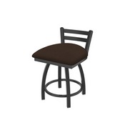 411 Jackie 18" Low Back Swivel Vanity Stool with Pewter Finish and Rein Coffee Seat, 41118PW025