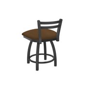 411 Jackie 18" Low Back Swivel Vanity Stool with Pewter Finish and Rein Thatch Seat, 41118PW026