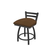 411 Jackie 18" Low Back Swivel Vanity Stool with Pewter Finish and Rein Thatch Seat, 41118PW026