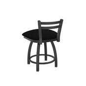 411 Jackie 18" Low Back Swivel Vanity Stool with Pewter Finish and Black Vinyl Seat, 41118PWBlkVinyl