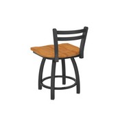 411 Jackie 18" Low Back Swivel Vanity Stool with Pewter Finish and Medium Maple Seat, 41118PWMedMpl