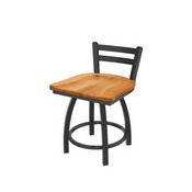 411 Jackie 18" Low Back Swivel Vanity Stool with Pewter Finish and Medium Maple Seat, 41118PWMedMpl
