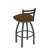 411 Jackie Low Back Swivel Stool with Anodized Nickel Finish and Canter Thatch Seat, AGS-41125AN001