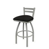 411 Jackie Low Back Swivel Stool with Anodized Nickel Finish and Canter Espresso Seat, AGS-41125AN003