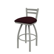 411 Jackie Low Back Swivel Stool with Anodized Nickel Finish and Canter Bordeaux Seat, AGS-41125AN005