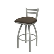 411 Jackie Low Back Swivel Stool with Anodized Nickel Finish and Canter Earth Seat, AGS-41125AN006