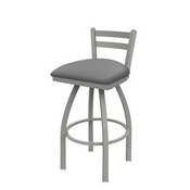 411 Jackie Low Back Swivel Stool with Anodized Nickel Finish and Canter Folkstone Grey Seat, AGS-41125AN007