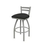 411 Jackie Low Back Swivel Stool with Anodized Nickel Finish and Canter Iron Seat, AGS-41125AN008