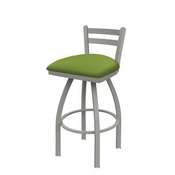411 Jackie Low Back Swivel Stool with Anodized Nickel Finish and Canter Kiwi Green Seat, AGS-41125AN009